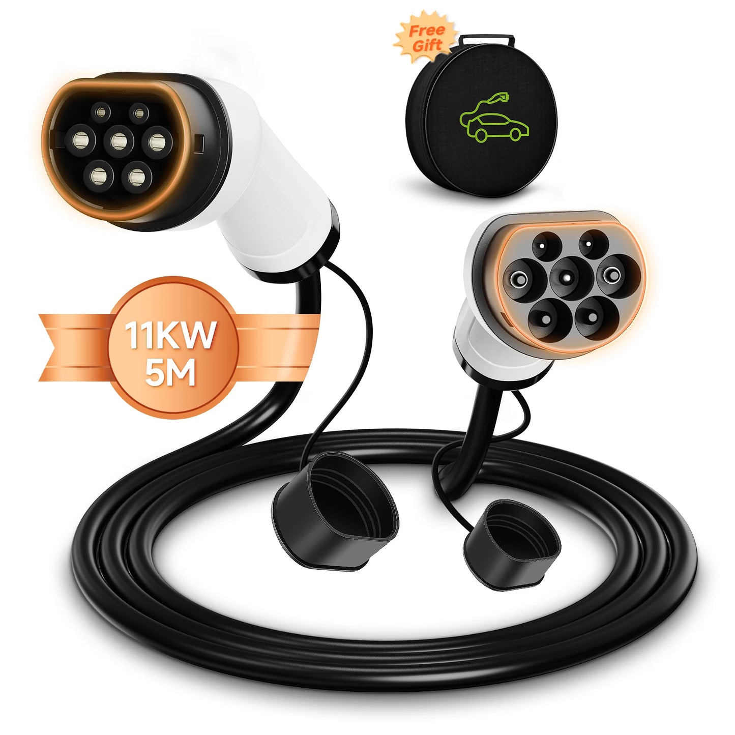 Type2 to Type2 Portable EV Charging Cable 11KW 16A 3Phase Female to Male Plug AFEEV