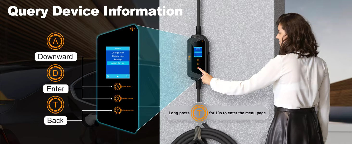Type2 Portable EV Charger Wallbox 22KW 32A 3Phase feyree