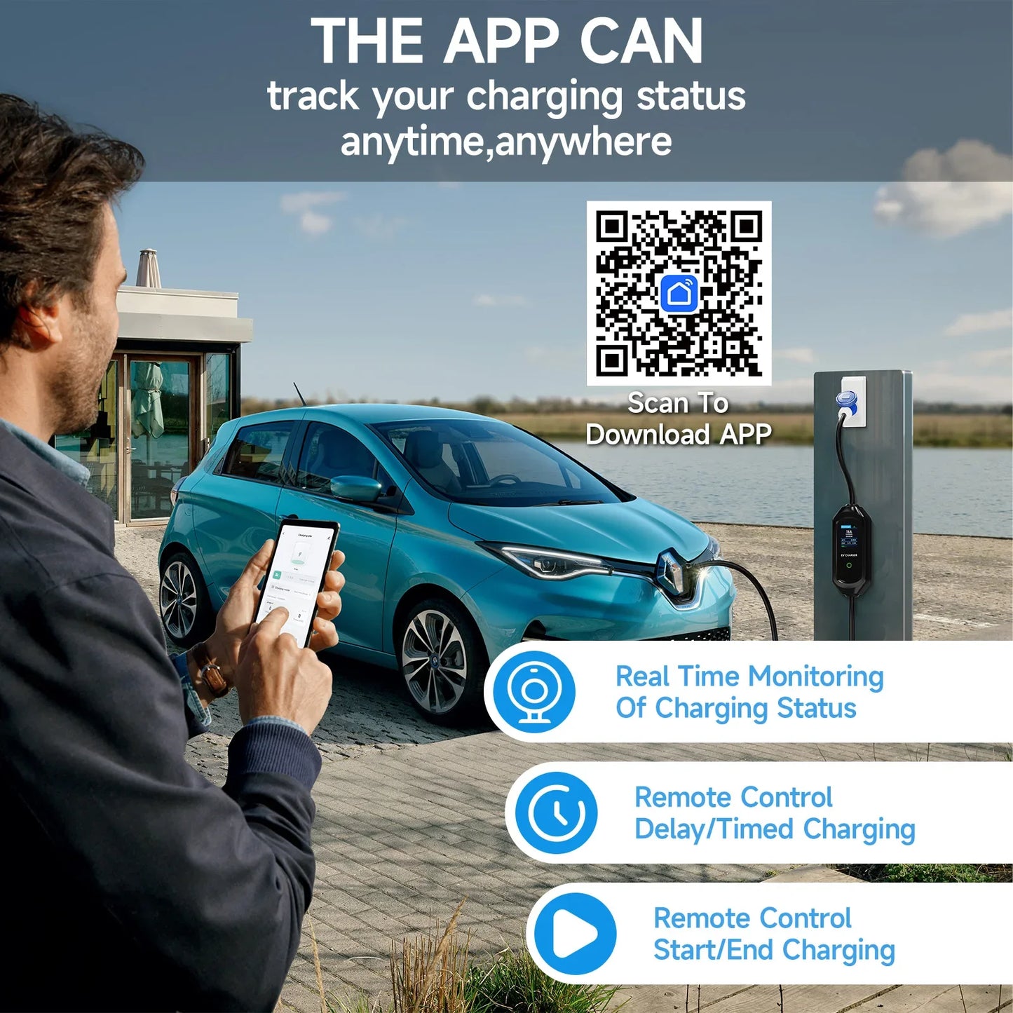 EV Charger Type2 Wallbox 7KW 32A 1Phase 5M AFEEV