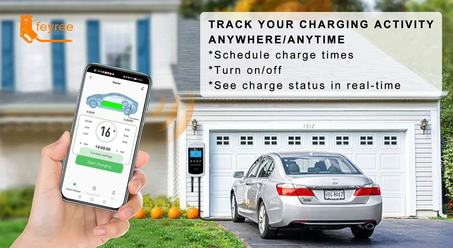 EV Charger Wallbox Type2 7.6KW 32A 1Phase feyree