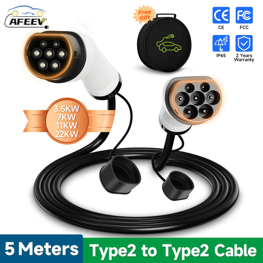 Type2 to Type2 Portable EV Charging Cable 7KW 32A 1Phase Female to Male Plug AFEEV