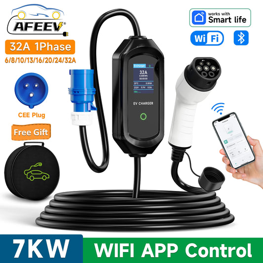 EV Charger Type2 Wallbox  7KW 32A 1Phase 5M AFEEV