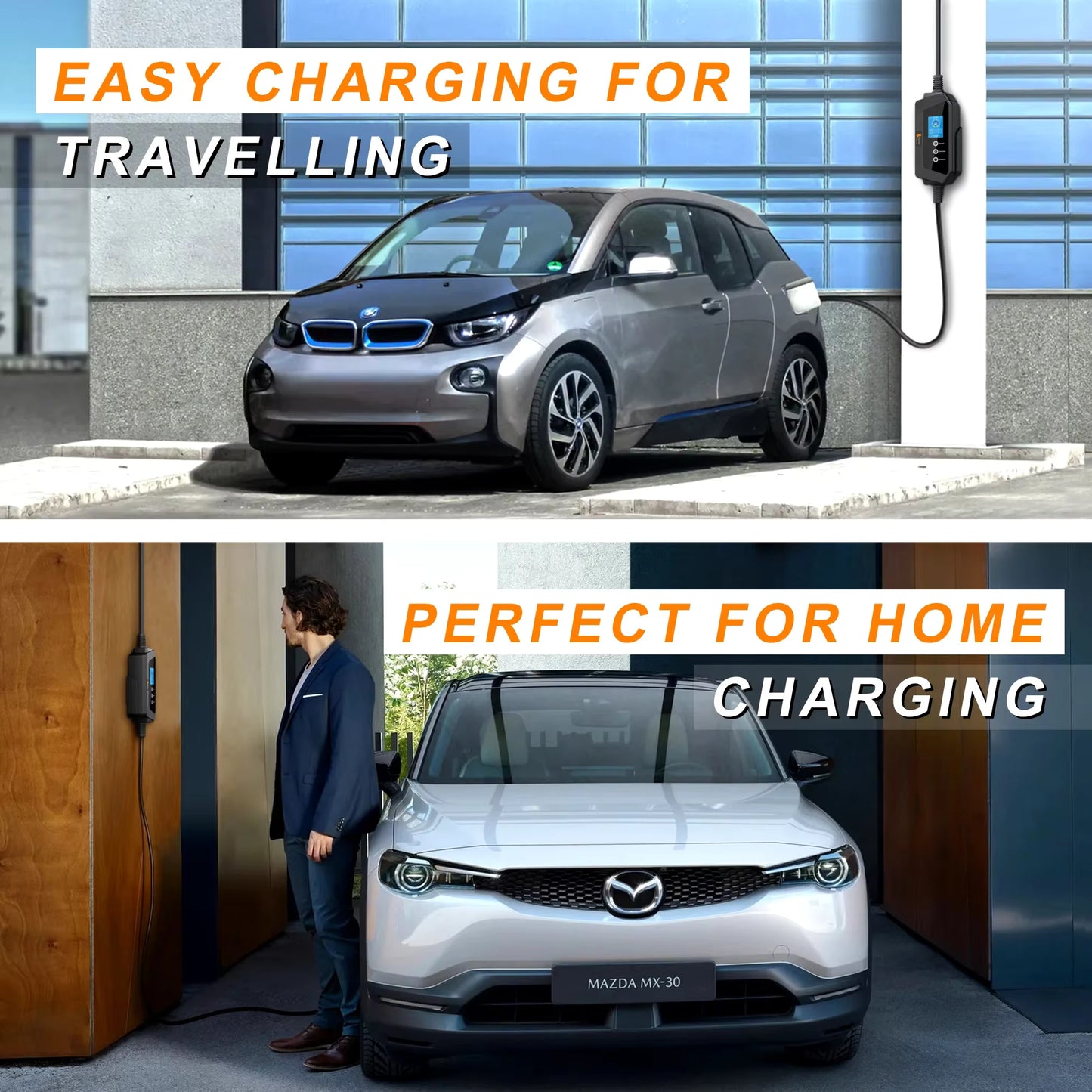 Type2 Portable EV Charger Wallbox 22KW 32A 3Phase feyree