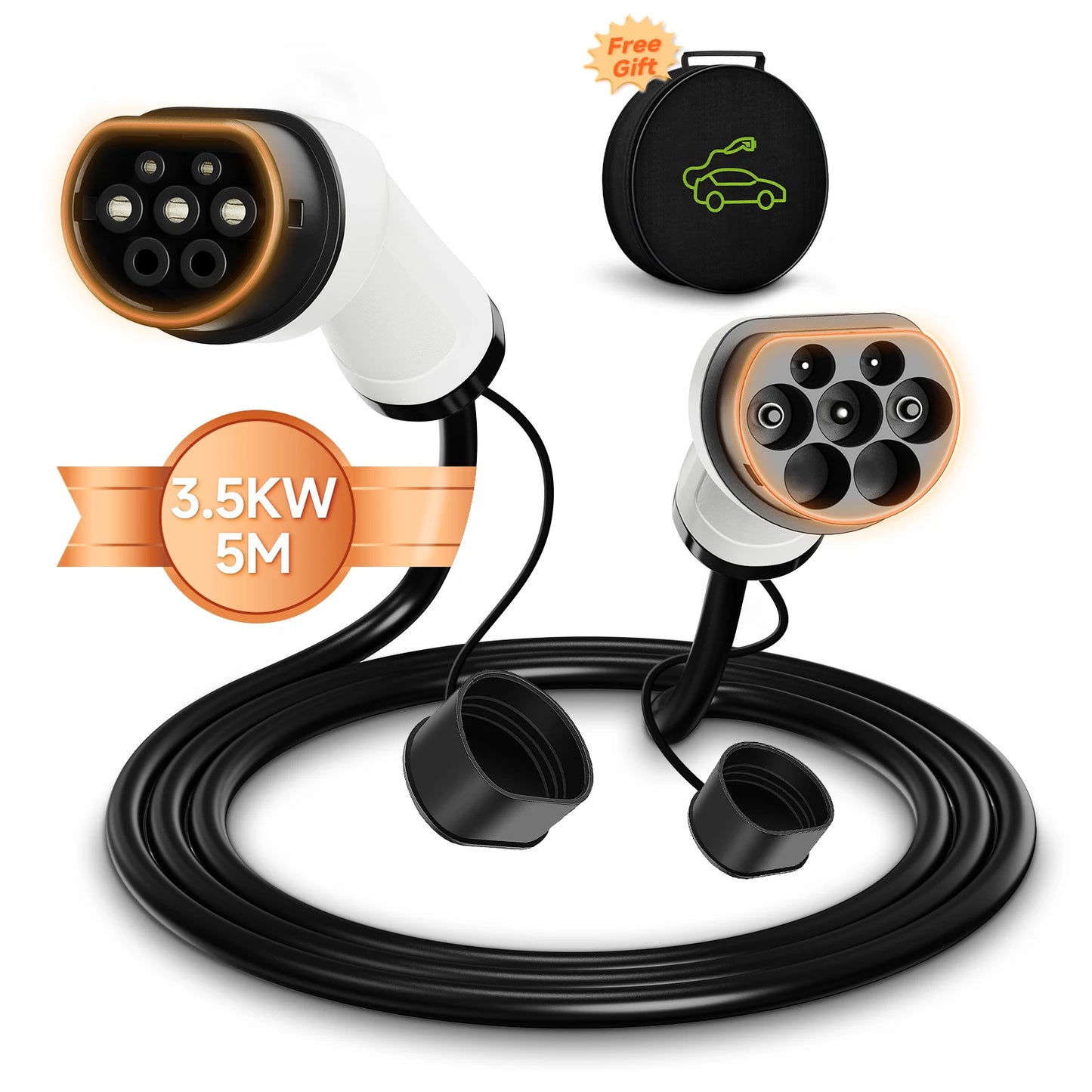 Type2 to Type2 Portable EV Charging Cable 3.5KW 16A 1Phase Female to Male Plug AFEEV