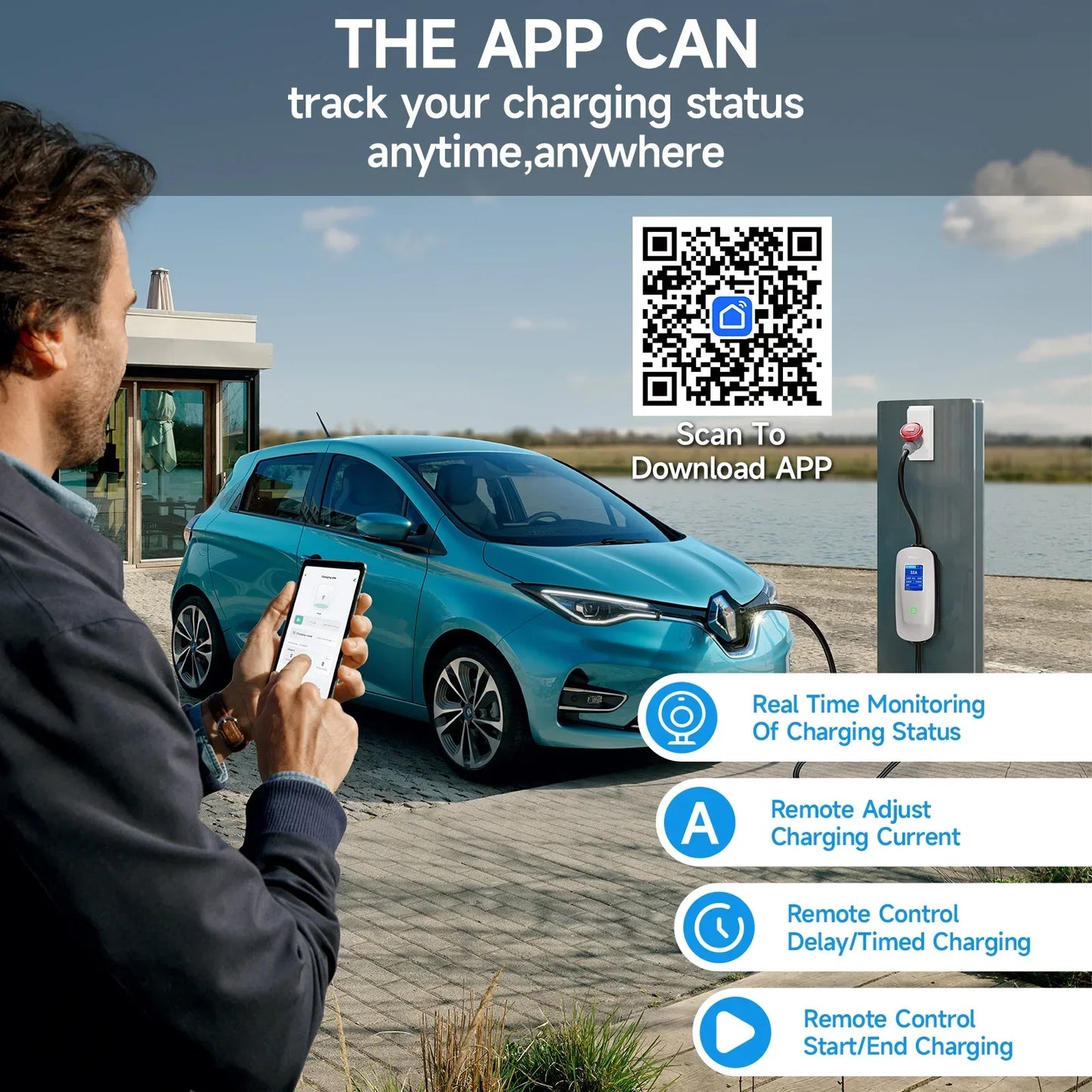 EV Charger Type2 Wallbox 22KW 32A 3Phase AFEEV
