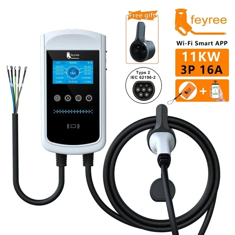 EV Charger Wallbox Type2 22KW 32A 3Phase feyree