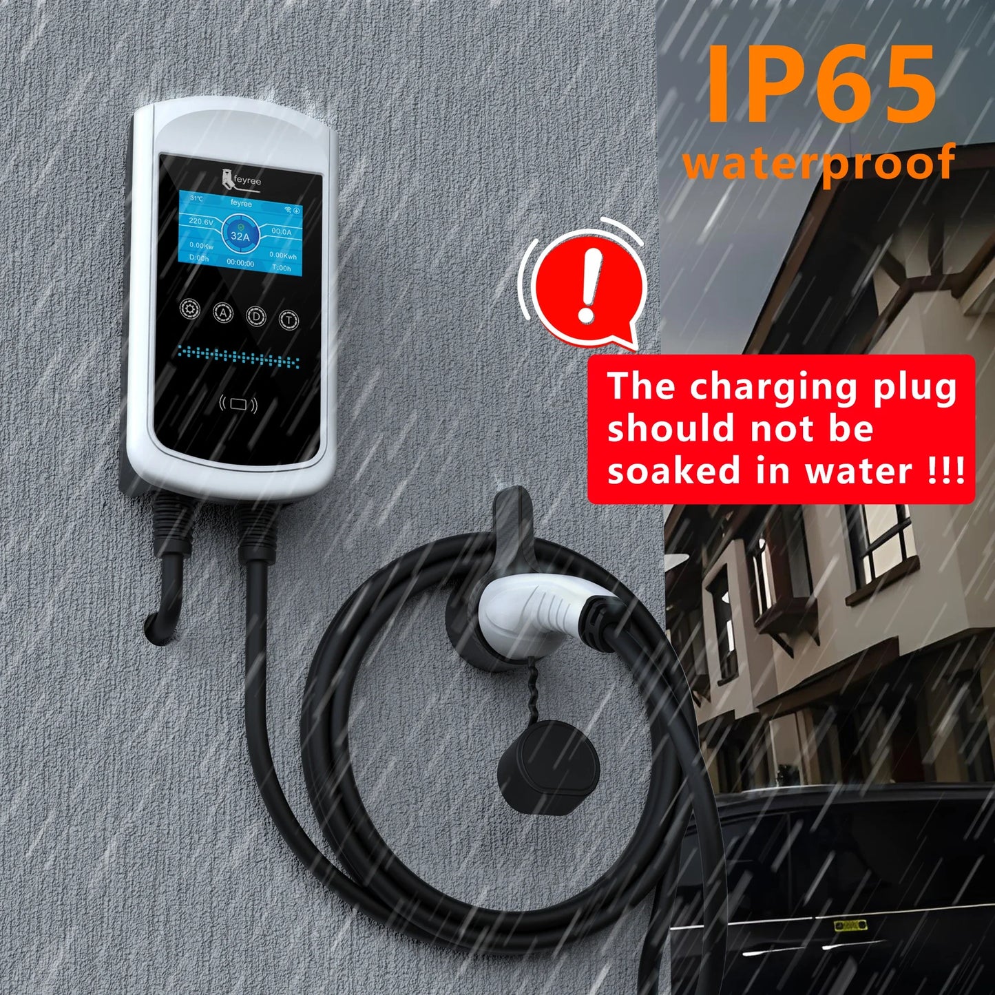 EV Charger Wallbox Type2 11KW 16A 3Phase feyree