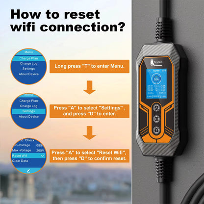Type2 Portable EV Charger 11KW 16A 3Phase feyree