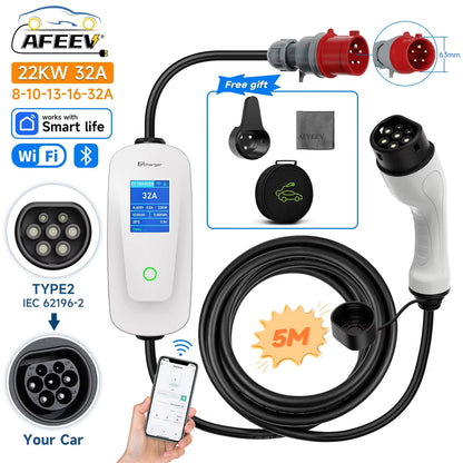 EV Charger Type2 Wallbox 22KW 32A 3Phase AFEEV