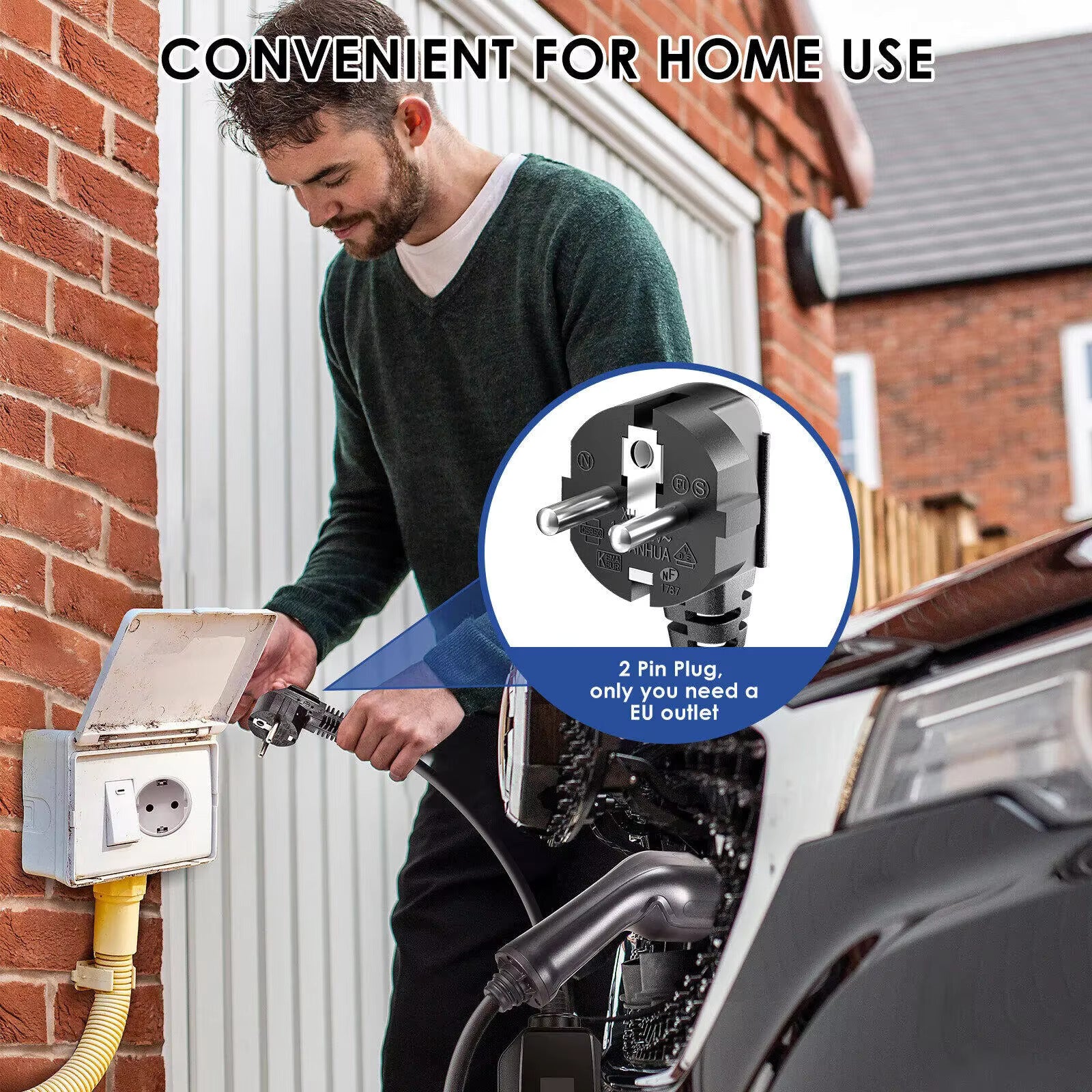 Portable EV charger type2 10M convenient for home use